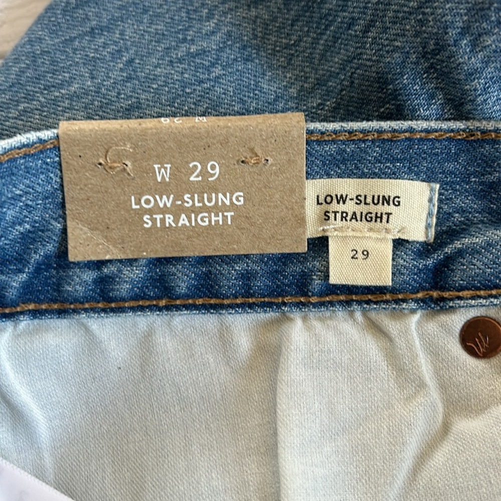 NWT Madewell Low-Slung Straight Leg‎ Jeans Sz 31 Blue - Picture 7 of 13